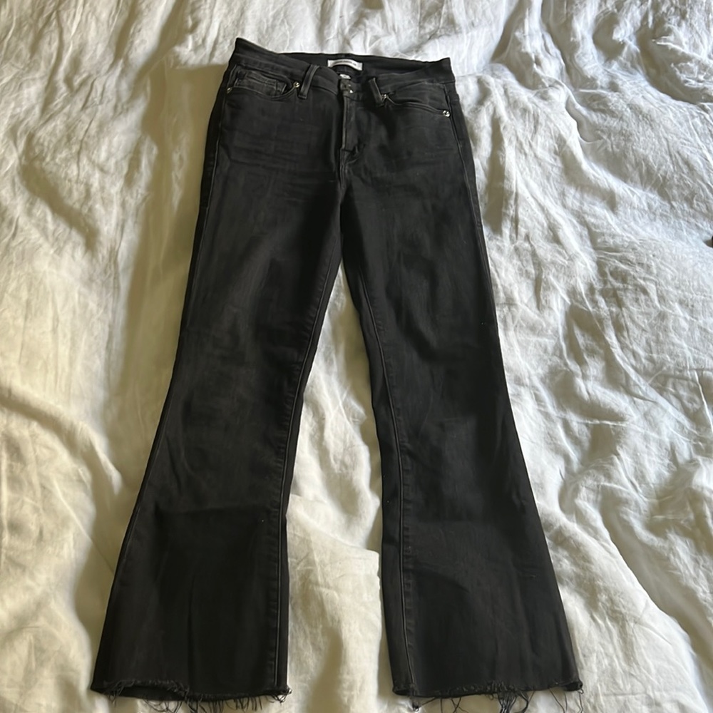 Good American flared cropped jeans